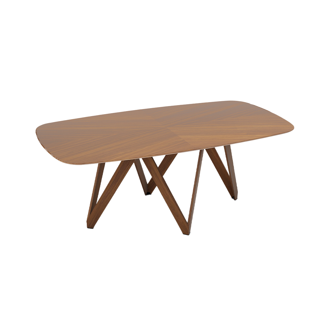 Calligaris Cartesio dining table CS4092 with wooden base and walnut top
